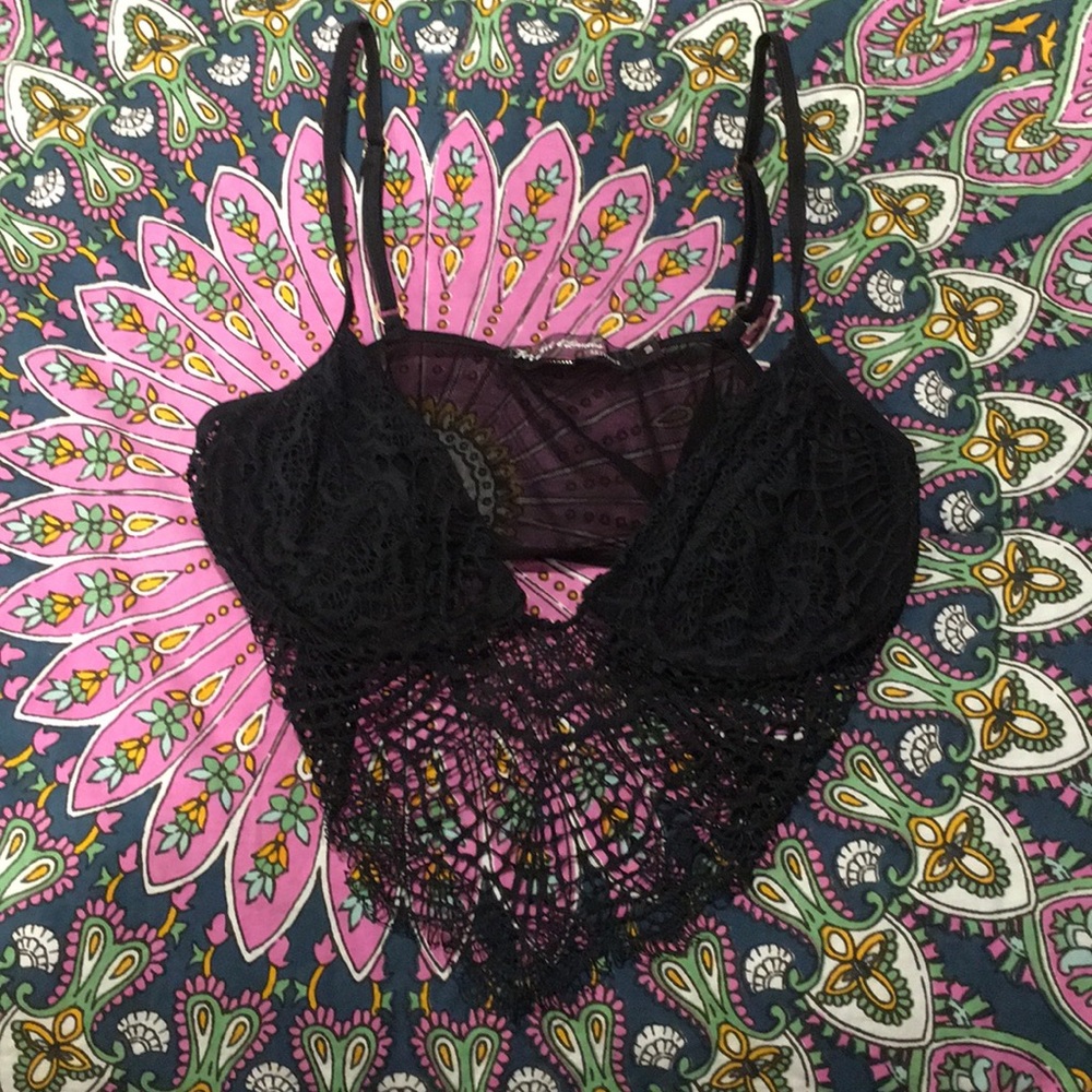 Black For Love and Lemons Bat your Lashes Bra
